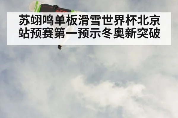 苏翊鸣单板滑雪世界杯北京站预赛第一预示冬奥新突破